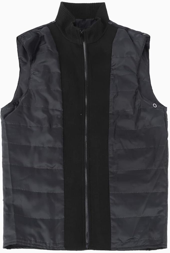 Mens Wool Coat Thick Trench Coat Stand Collar Warm Jacket Coats Winter Overcoat(1*Jacket+1*Gilet)
