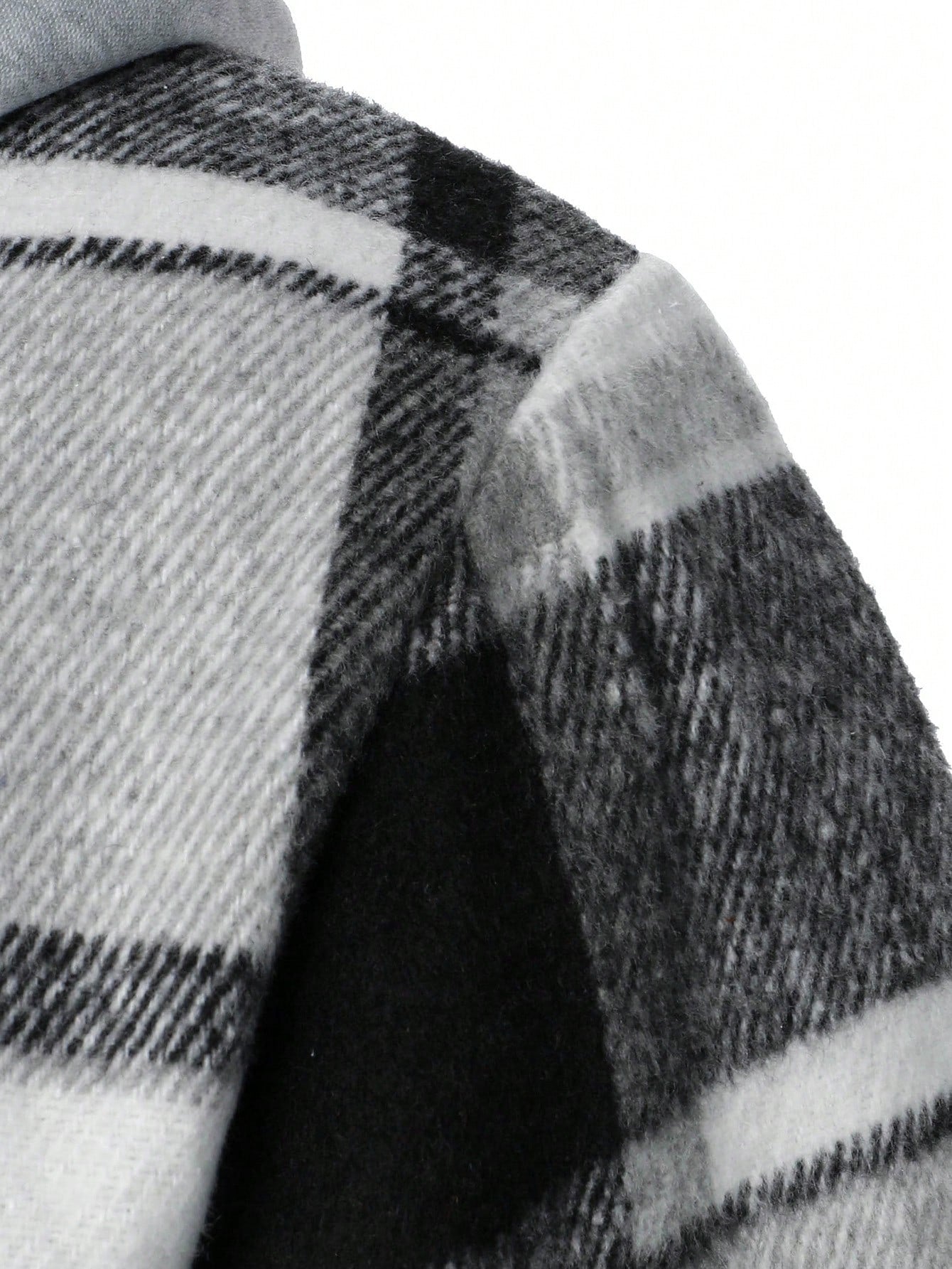 Manfinity Homme Men Plaid Drawstring Hooded Going Out Casual Shacket Without Tee