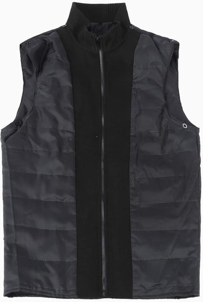 Mens Wool Coat Thick Trench Coat Stand Collar Warm Jacket Coats Winter Overcoat(1*Jacket+1*Gilet)