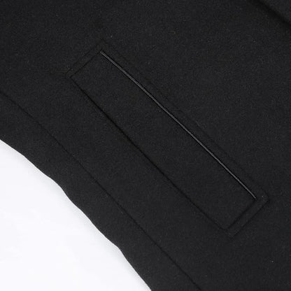 Mens Wool Coat Thick Trench Coat Stand Collar Warm Jacket Coats Winter Overcoat(1*Jacket+1*Gilet)